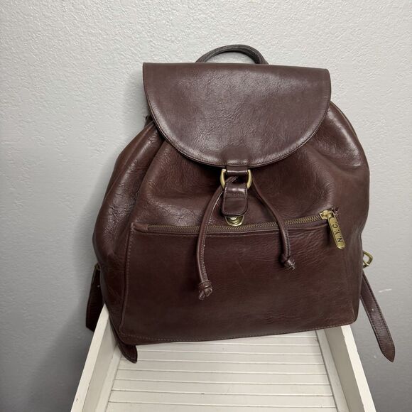 M LONDON, BACKPACK, DARK BROWN, PEBBLE GRAINED LEATHER main image 5